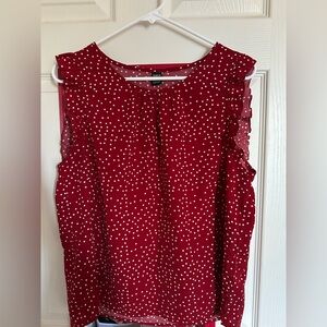 Red Polka Dot Ruffle Blouse